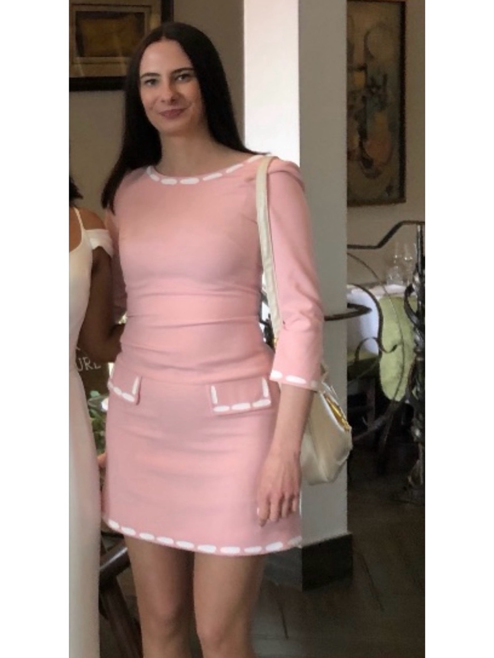 Moschino Couture! Blush Pink Contrast Trim Sheath Dress | Made in Italy | US2